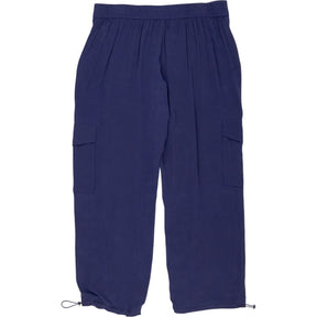 NRBY Blue Silk Cargo Trousers