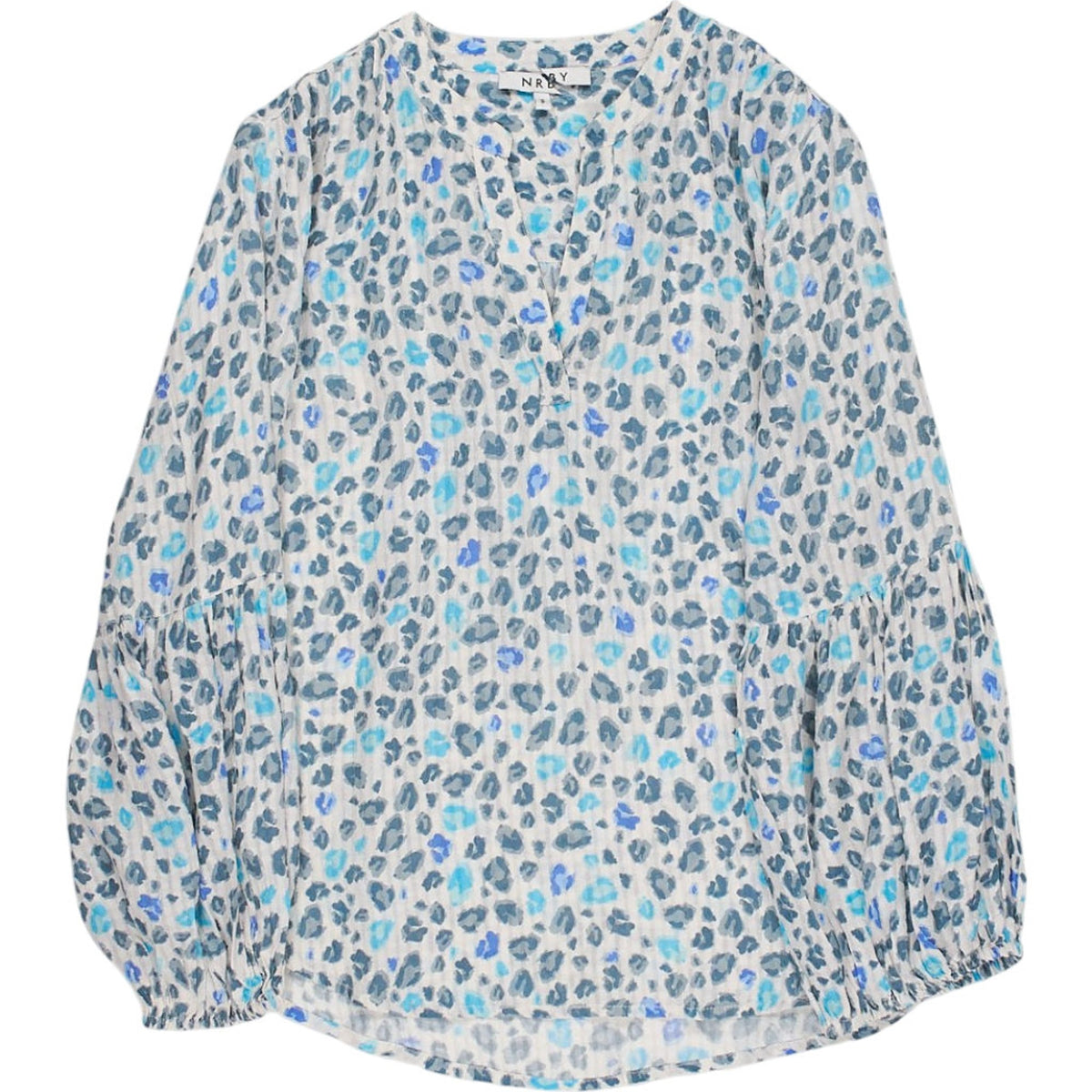 NRBY Blue Leopard Print Blouse