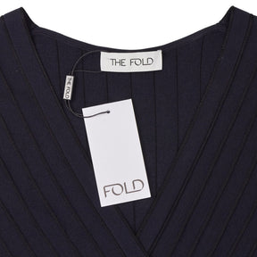The Fold Navy Belluno Knitted Midi Dress