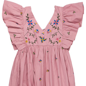 Wyse Pink Embroidered Emeline Dress
