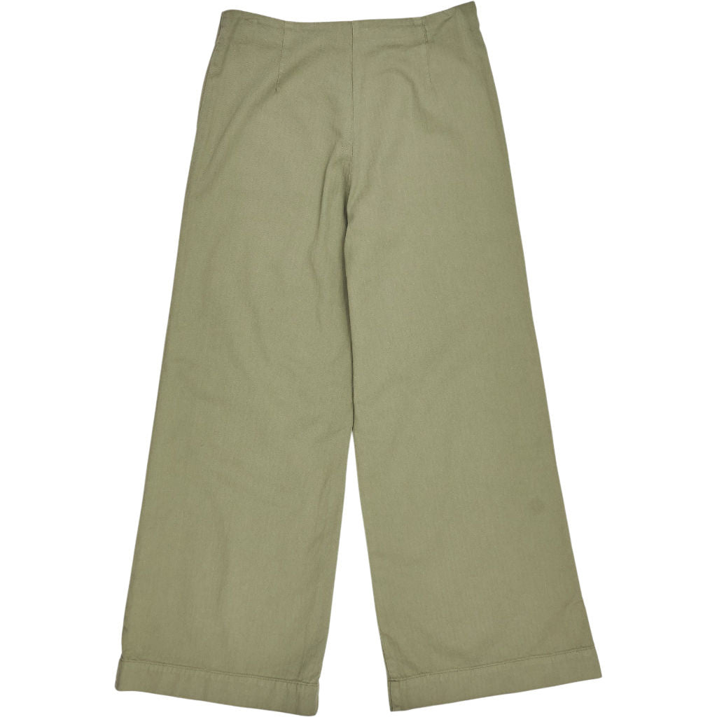 Masscob Olive Linen Wide Leg Trousers