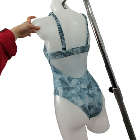 Calvin Klein Blue Cloudy Marble One-Piece Swimsuit