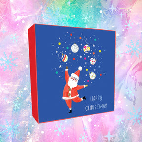 Santa Juggling Baubles Christmas cards - pack of 8