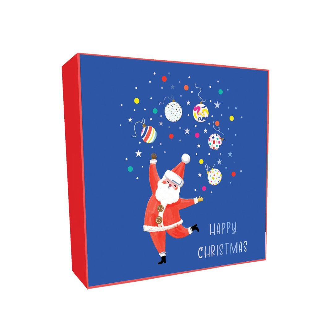 Santa Juggling Baubles Christmas cards - pack of 8