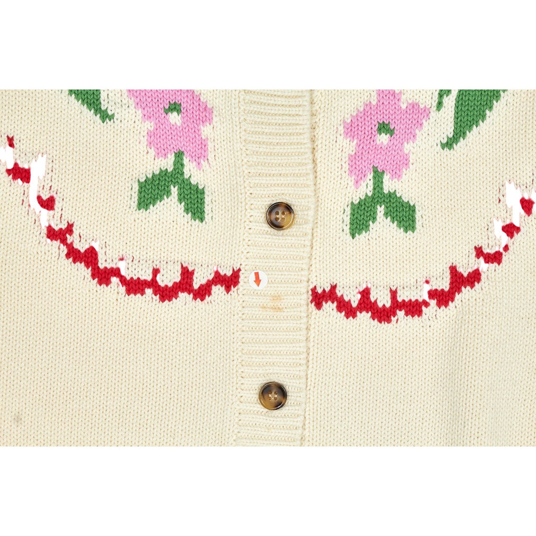 OMNES Cream Floral Knit Cardigan