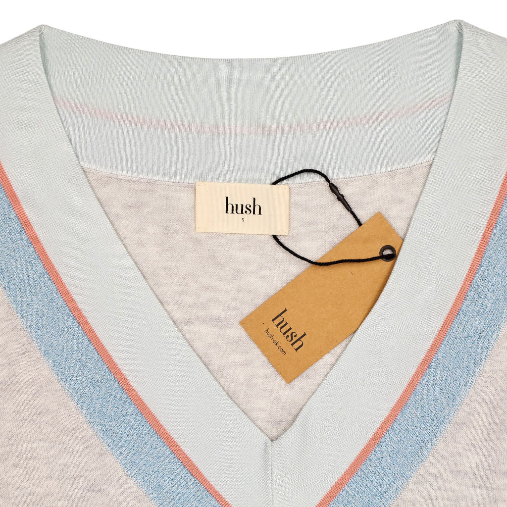 Hush Grey Deep V-Neck Jumper