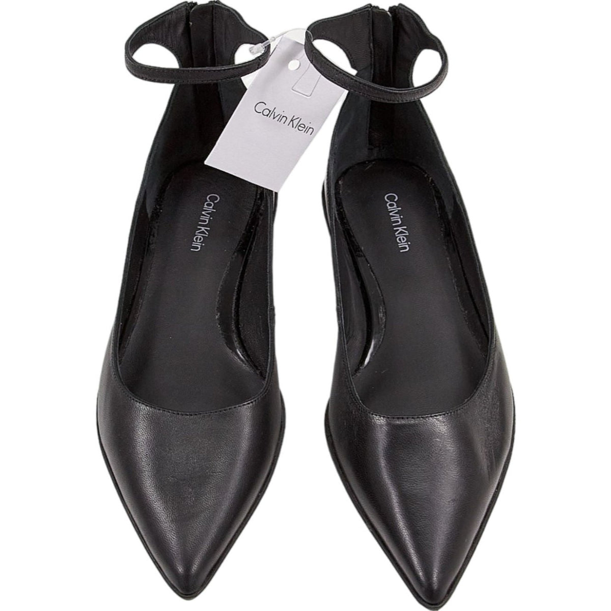 Calvin Klein Black Wrapped Ankle Ballet Flat