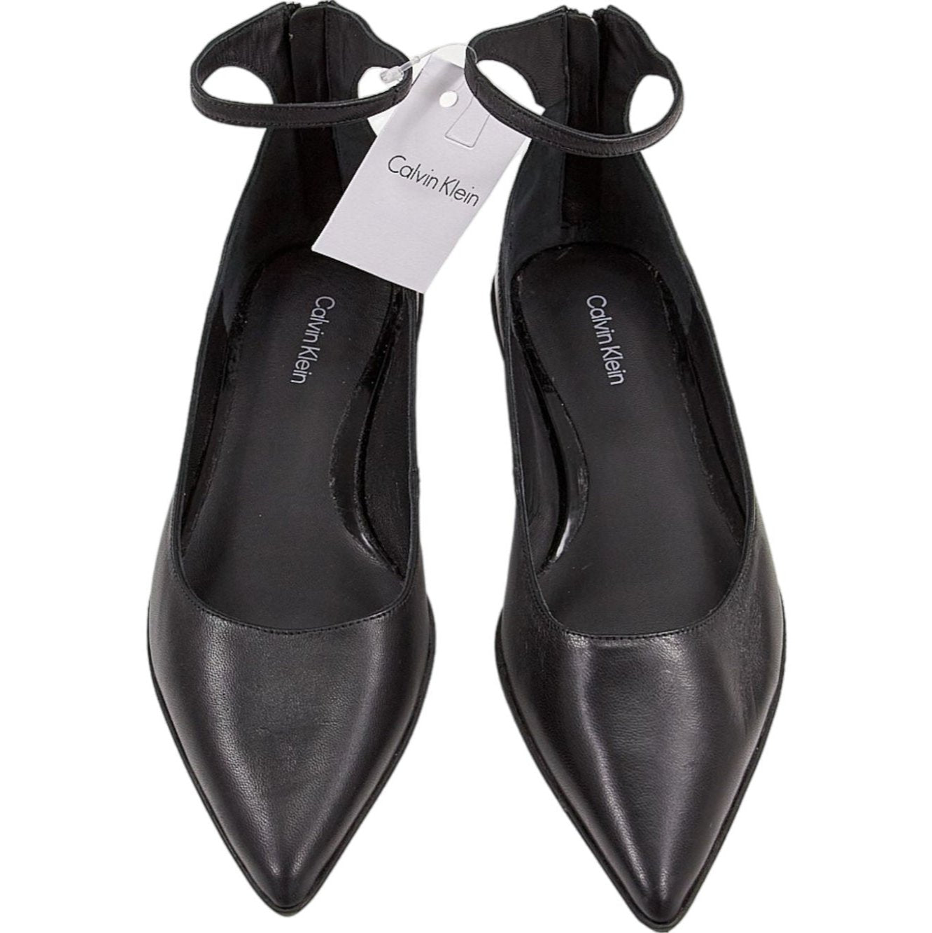 Calvin Klein Black Wrapped Ankle Ballet Flat