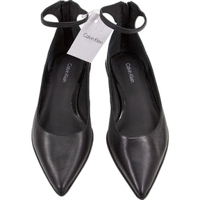 Calvin Klein Black Wrapped Ankle Ballet Flat