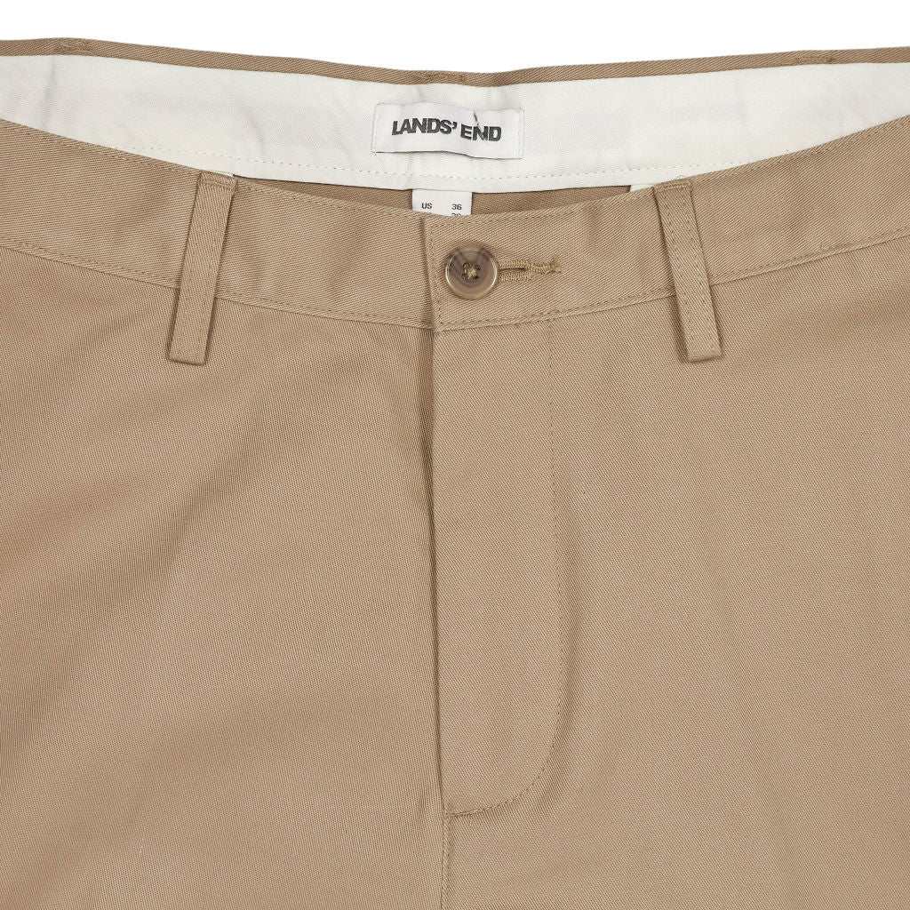 Lands' End Beige Cotton Chinos Trousers