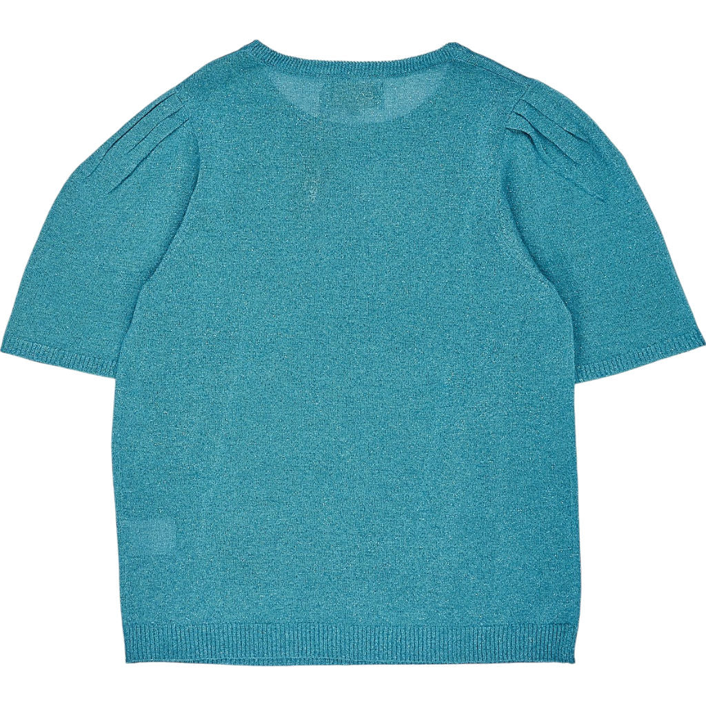 Wyse Blue Leah Lurex Knitted Tee