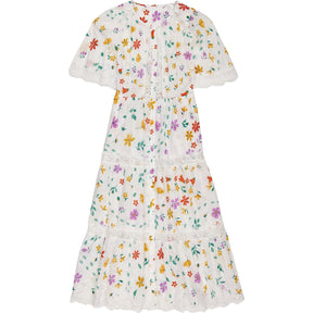 WYSE Floral Lace White Maxi Dress