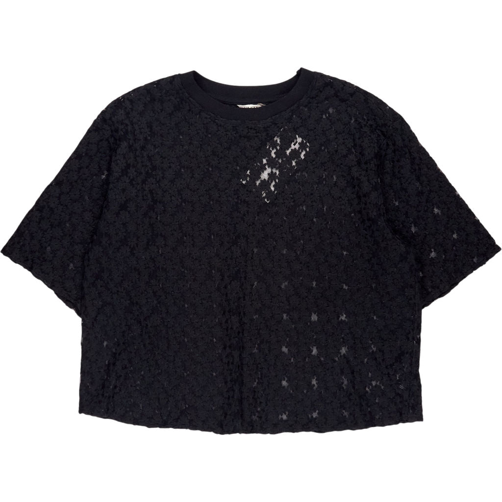Hush Black Embroidered Floral T-Shirt
