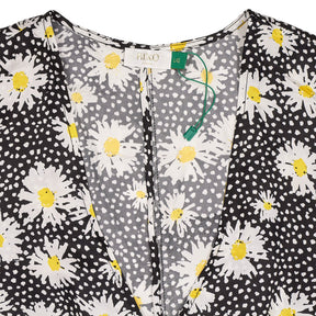 Rixo Black Floral Print Midi Dress