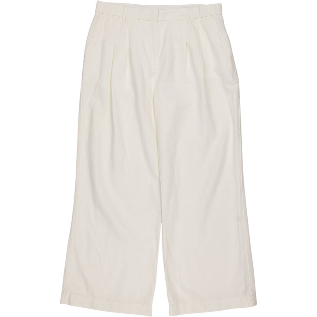 Hush White Lyra Cotton Wide Leg Trousers