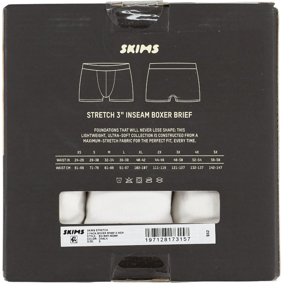 Skims Chalk 3" Inseam Boxer Briefs 3PK