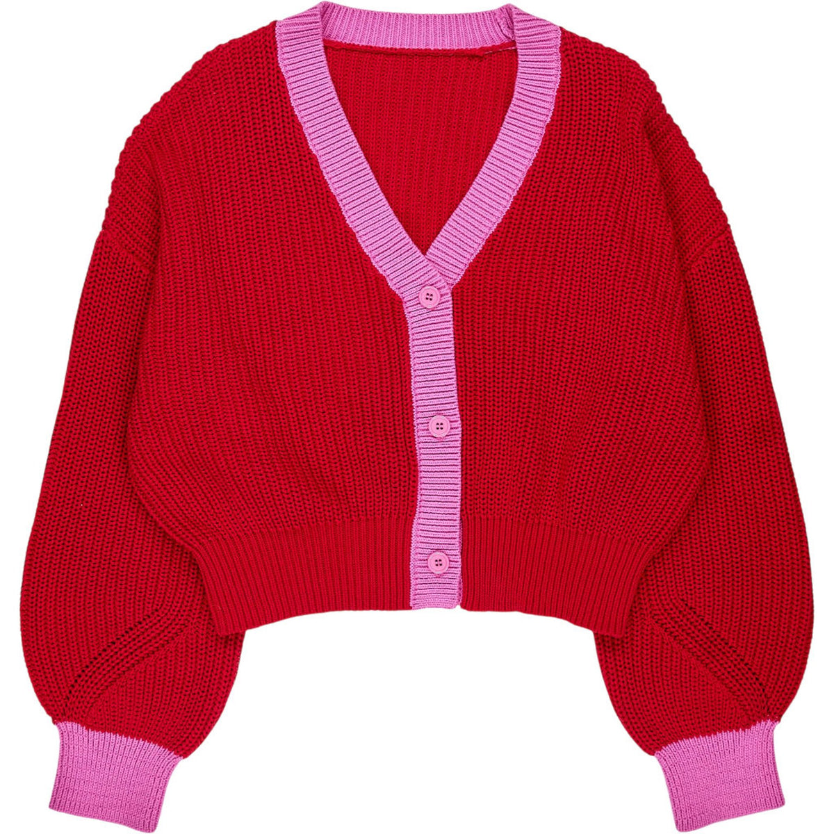 OMNES Red Pink Hopper Cardigan