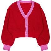 OMNES Red Pink Hopper Cardigan