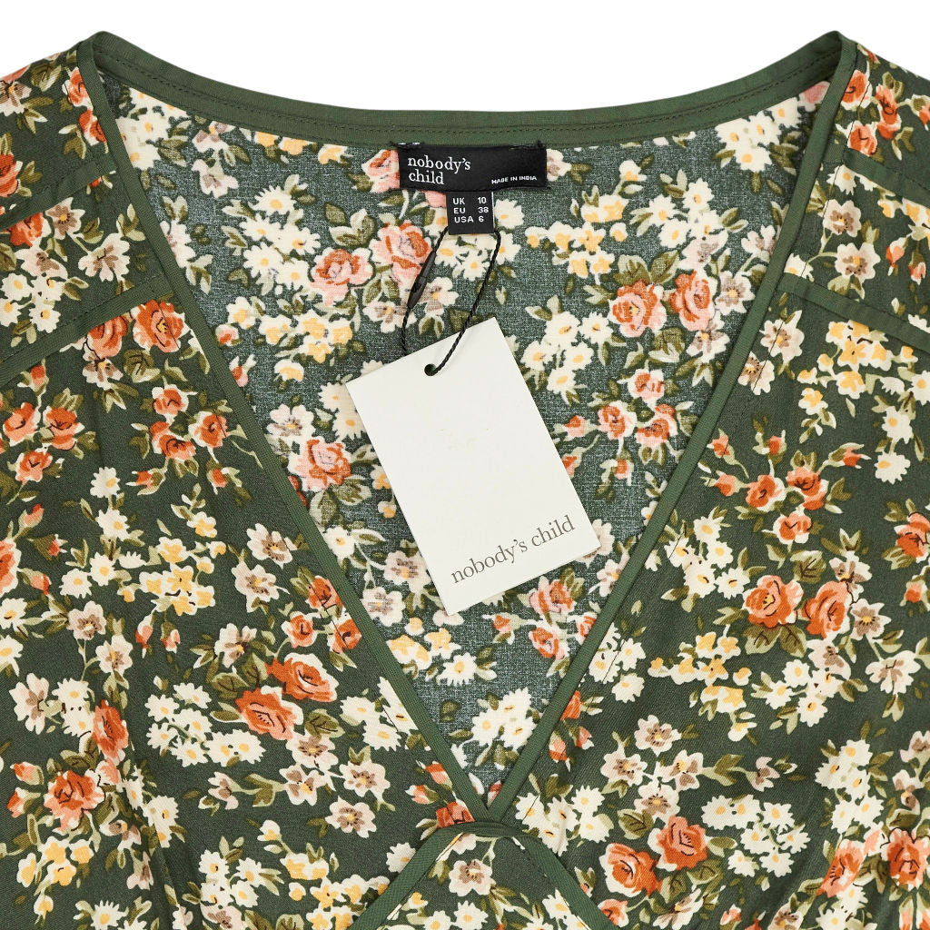 Nobody's Child Green Floral Midi Dress