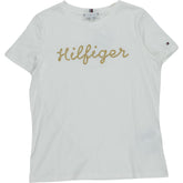 Tommy Hilfiger Ecru Gold Logo T-Shirt