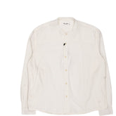 Pull & Bear White Linen-Cotton Shirt