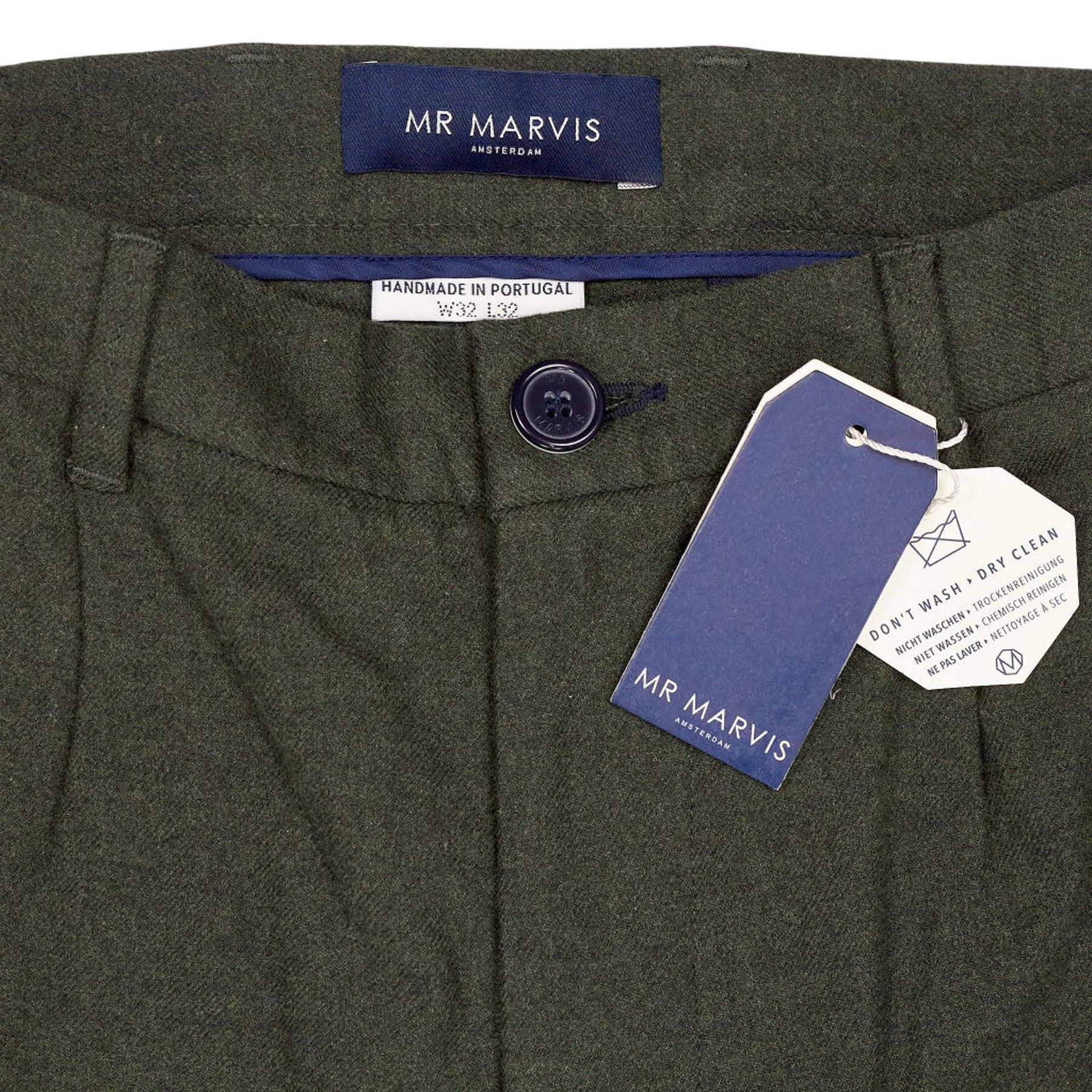Mr Marvis Green Flannel Trousers