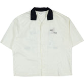 Pull & Bear Cream Black Collar Good Place Shirt