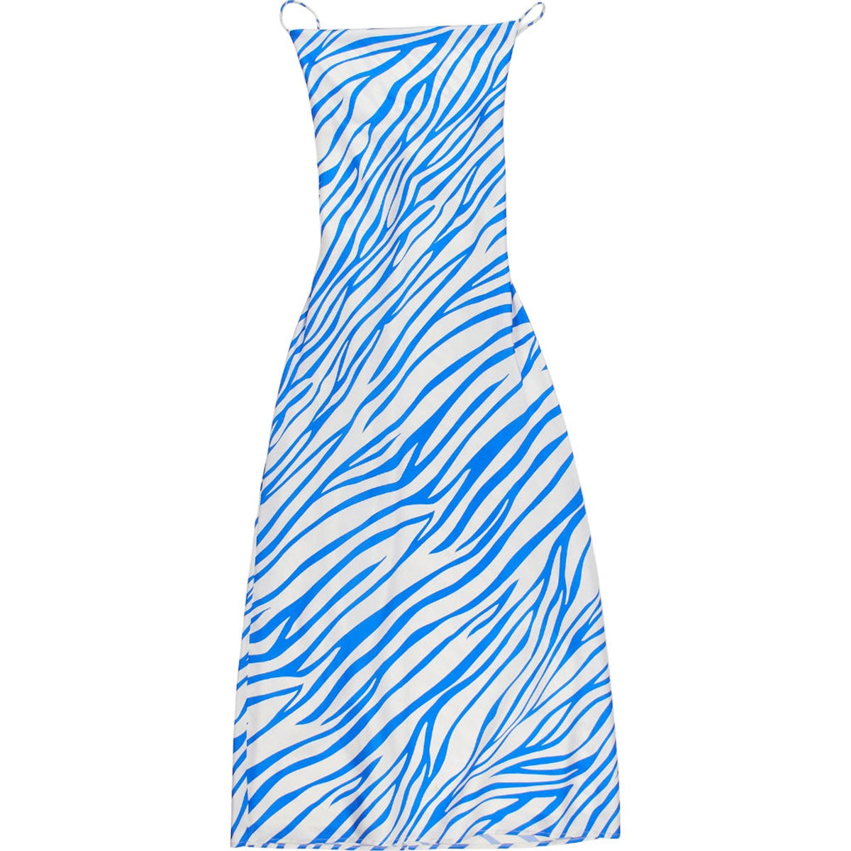 Omnes Blue Zebra Print Cut-Out Midi Dress