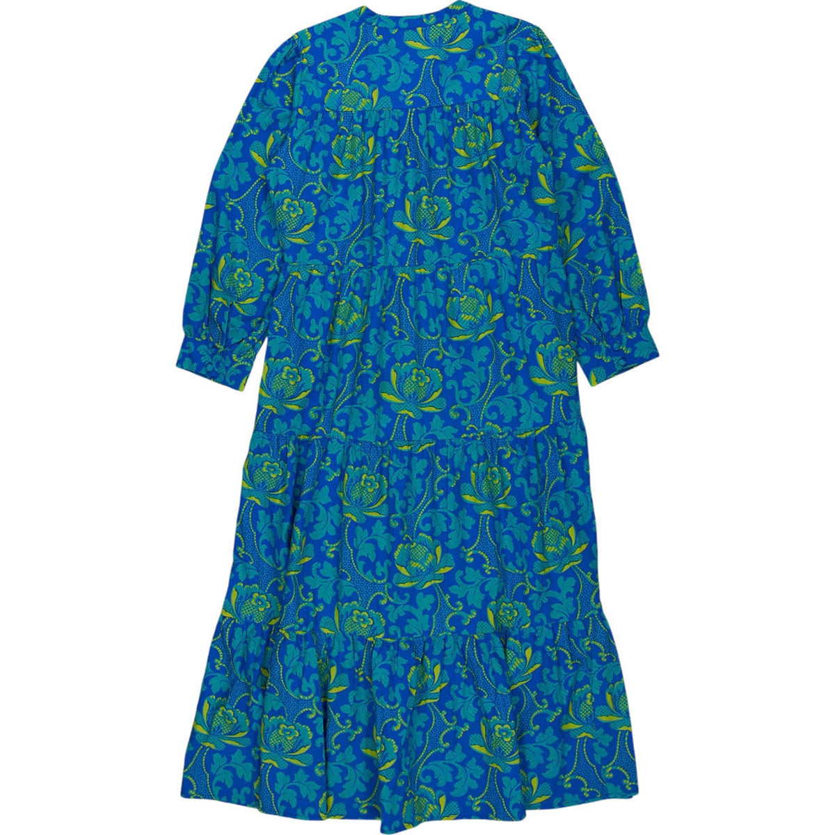 Pink City Prints Blue Floral Midi Dress