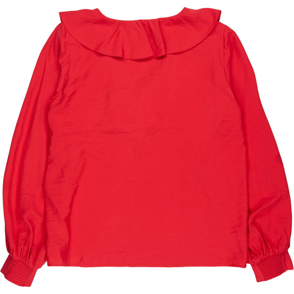 Hush Red Ruffle Blouse