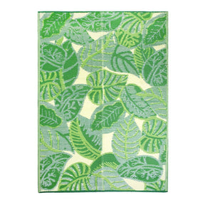 Green Tropical Palm Leaf Outdoor Rug