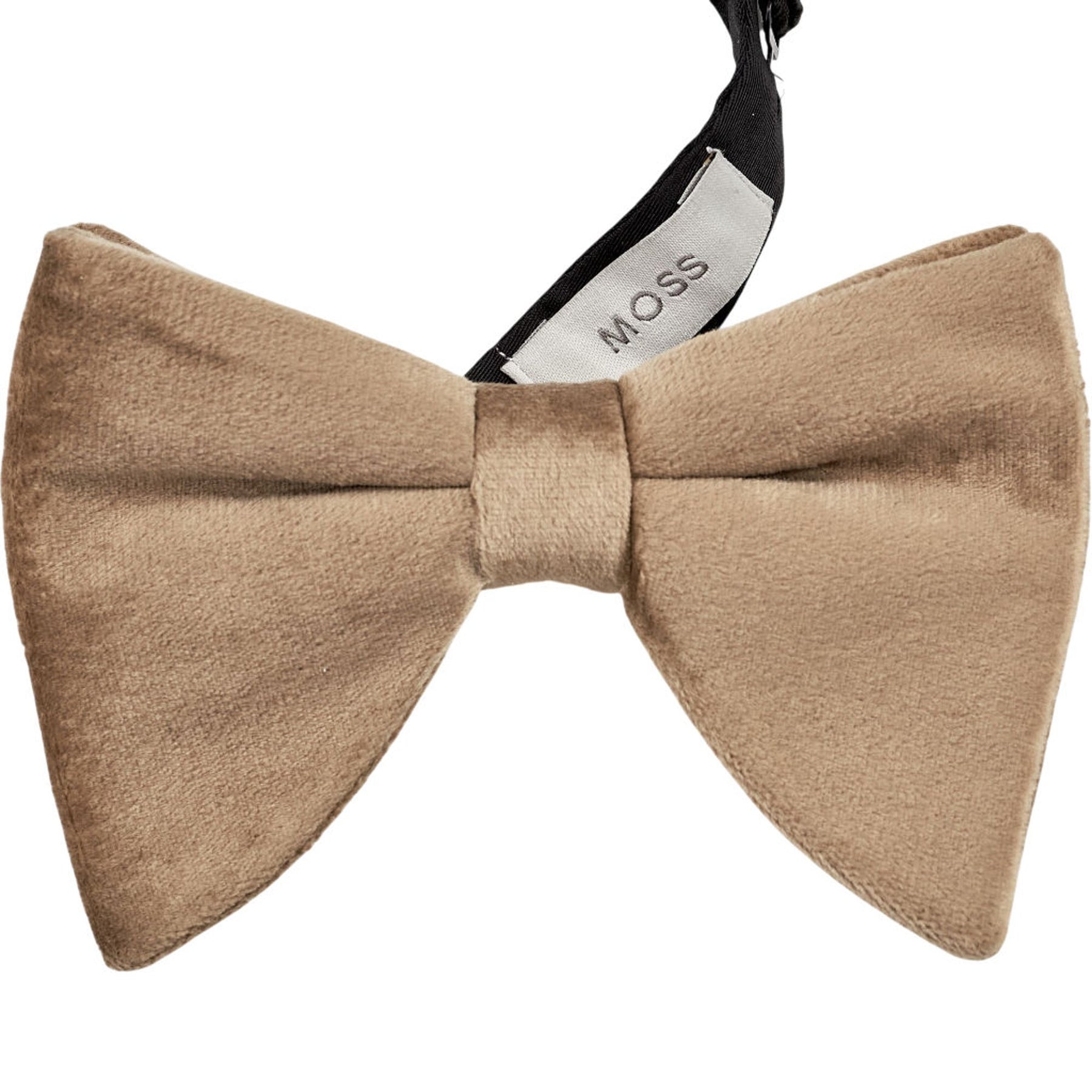 Moss Beige Velvet Bow Tie
