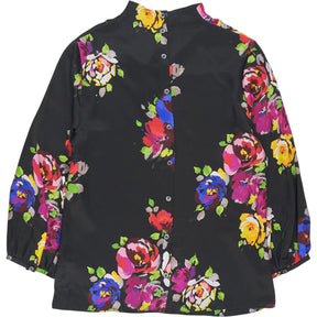 Kate Spade Black Floral Silk Blouse