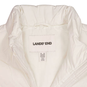 Lands' End White Quilted Puffer Vest