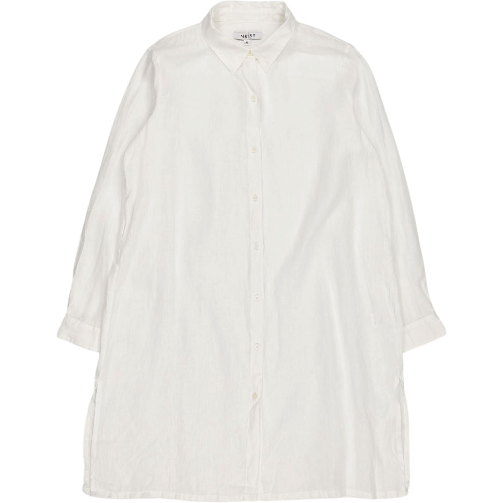 NRBY White Linen Shirt Dress