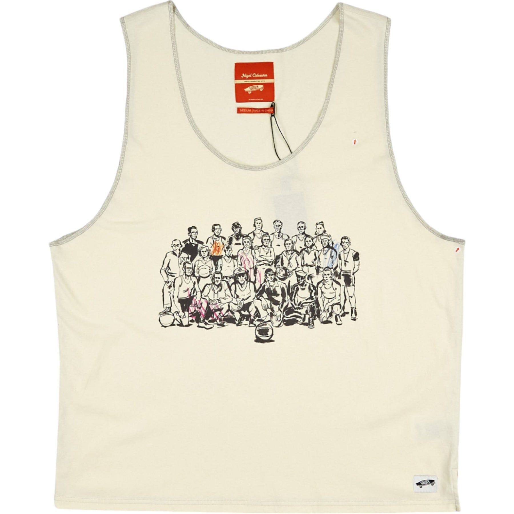 Nigel Cabourn Cream Graphic Vest Medium