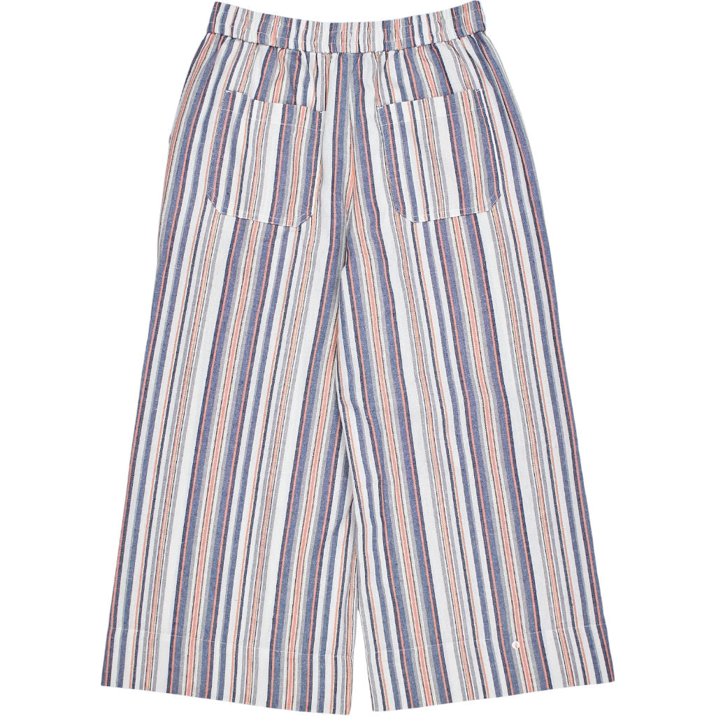 WYSE Multi Stripe Angeline Linen Cropped Trousers