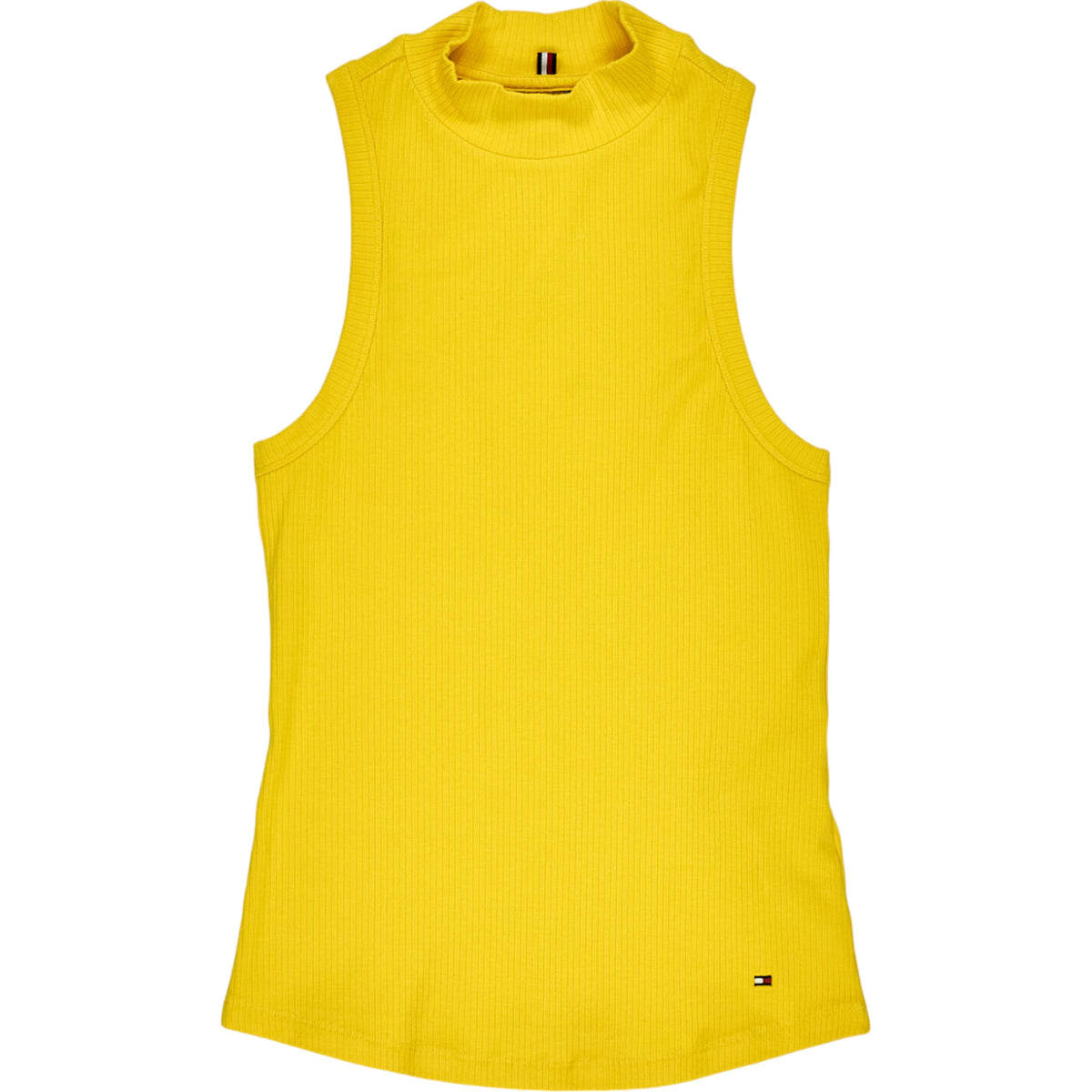 Tommy Hilfiger Yellow Slim Rib Mock Neck Tank