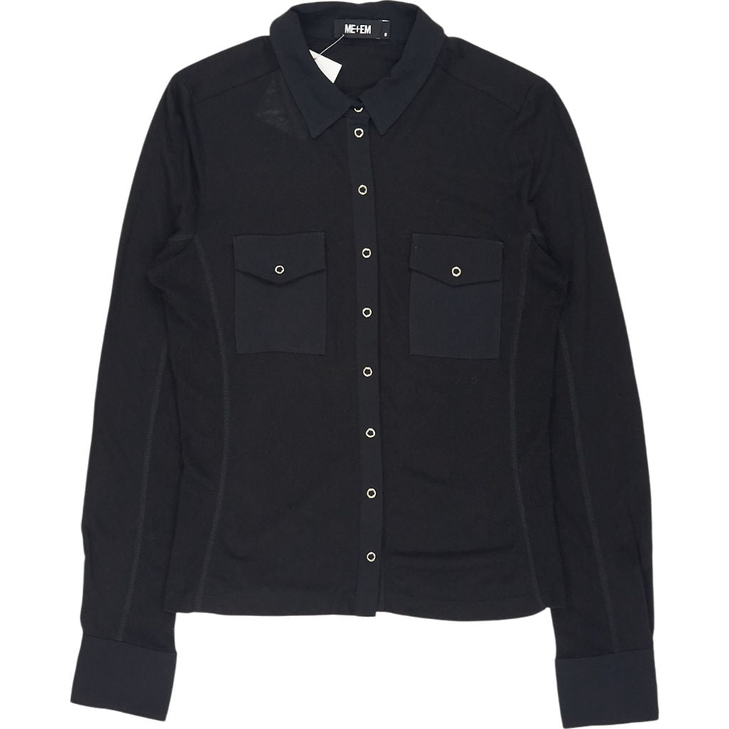 ME+EM Black Luxe Side Panel Shirt