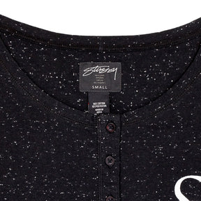 Stussy Black Long Sleeve Henley Top