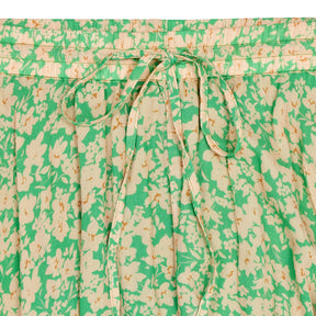 Suzhou Henrun Green Floral Asymmetric Skirt