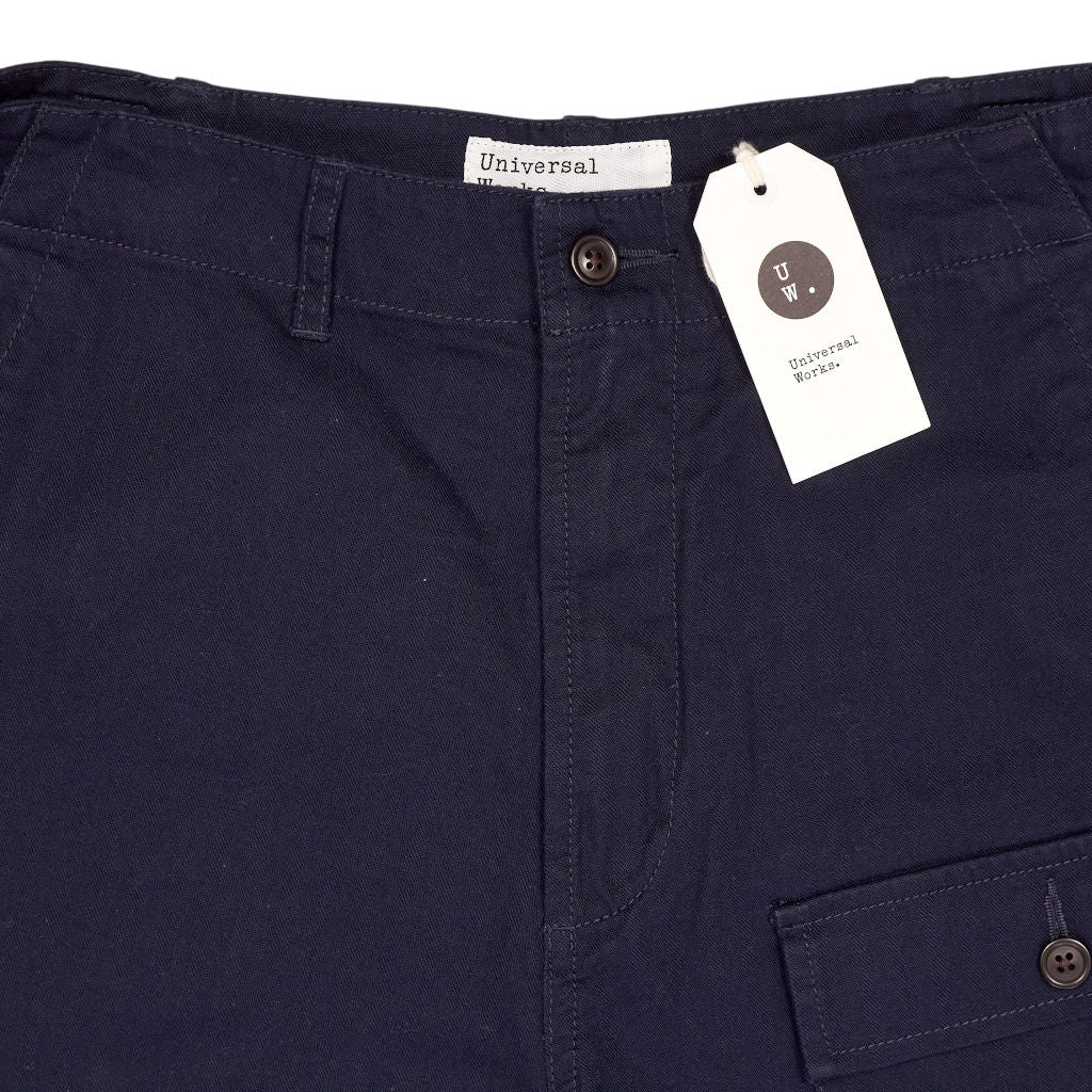 Universal Works Navy Peacenik Herringbone Trousers
