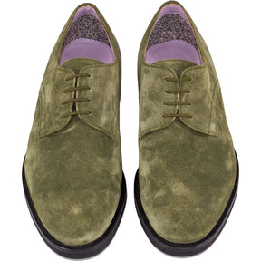 Manolo Blahnik Green Suede Derby Shoes