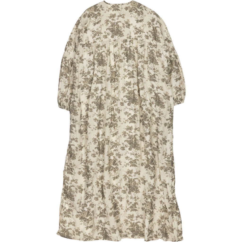 By Walid Floral Linen Midi Dress