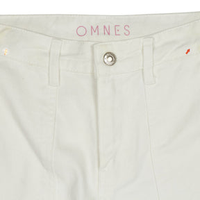 OMNES White Cotton Wide-Leg Trousers