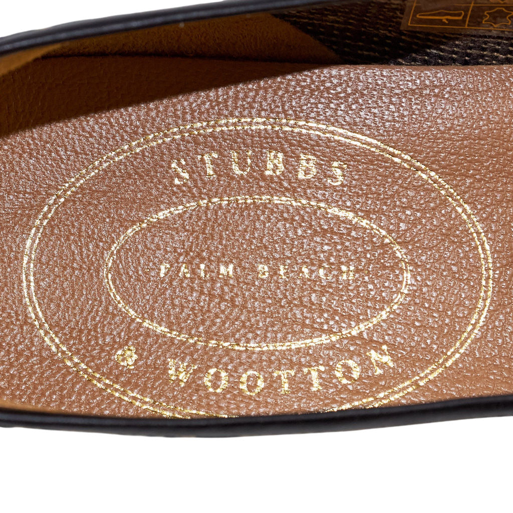Stubbs & Wootton Black Patterned Slippers