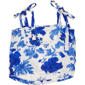 By Walid Blue Floral Linen Top