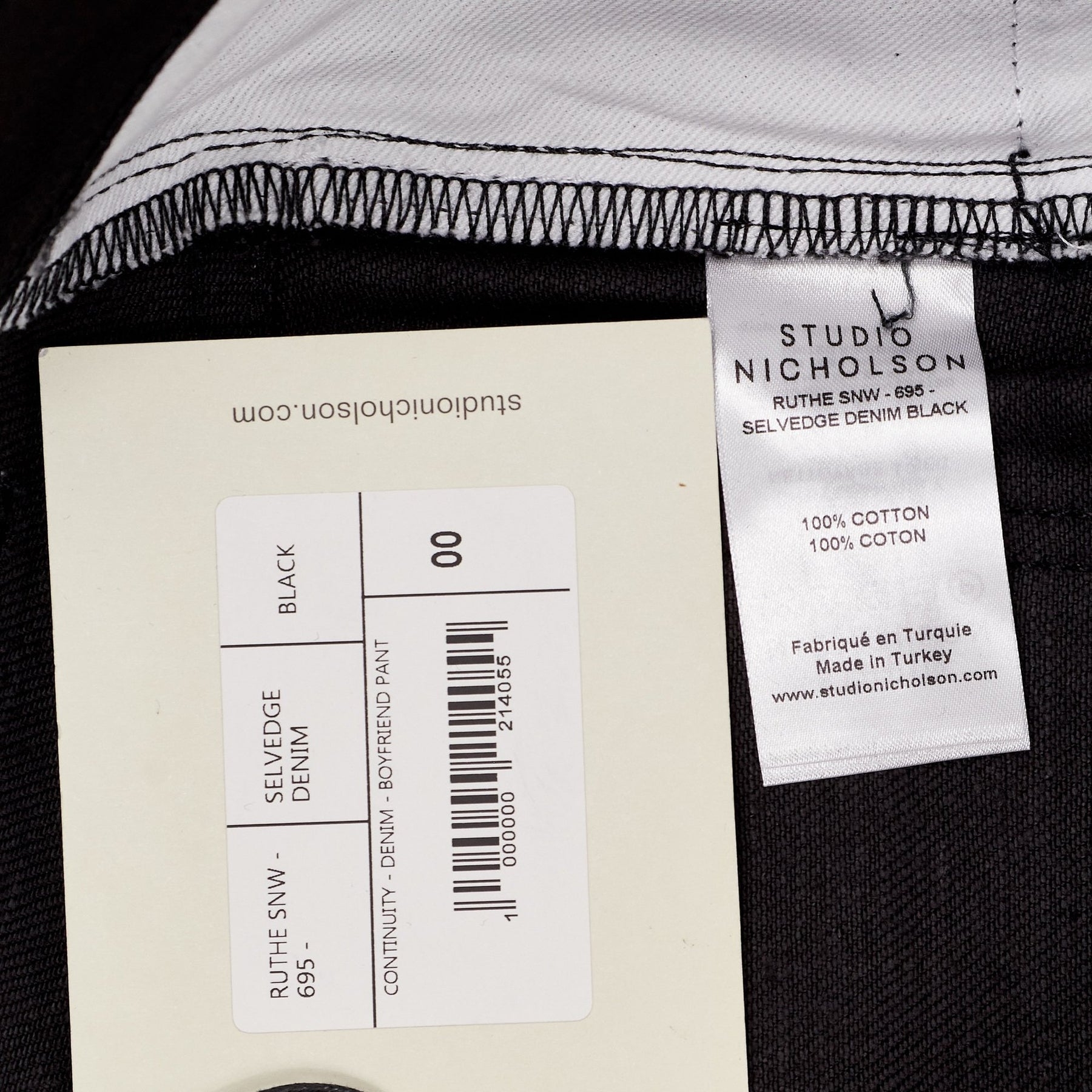 Studio Nicholson Black Selvedge Denim Boyfriend Pants