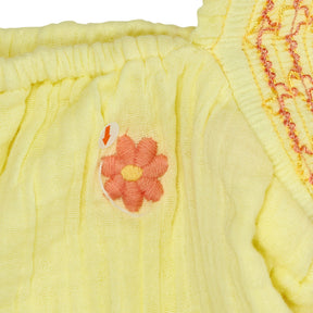 Free People Yellow Floral Smocked Dress
