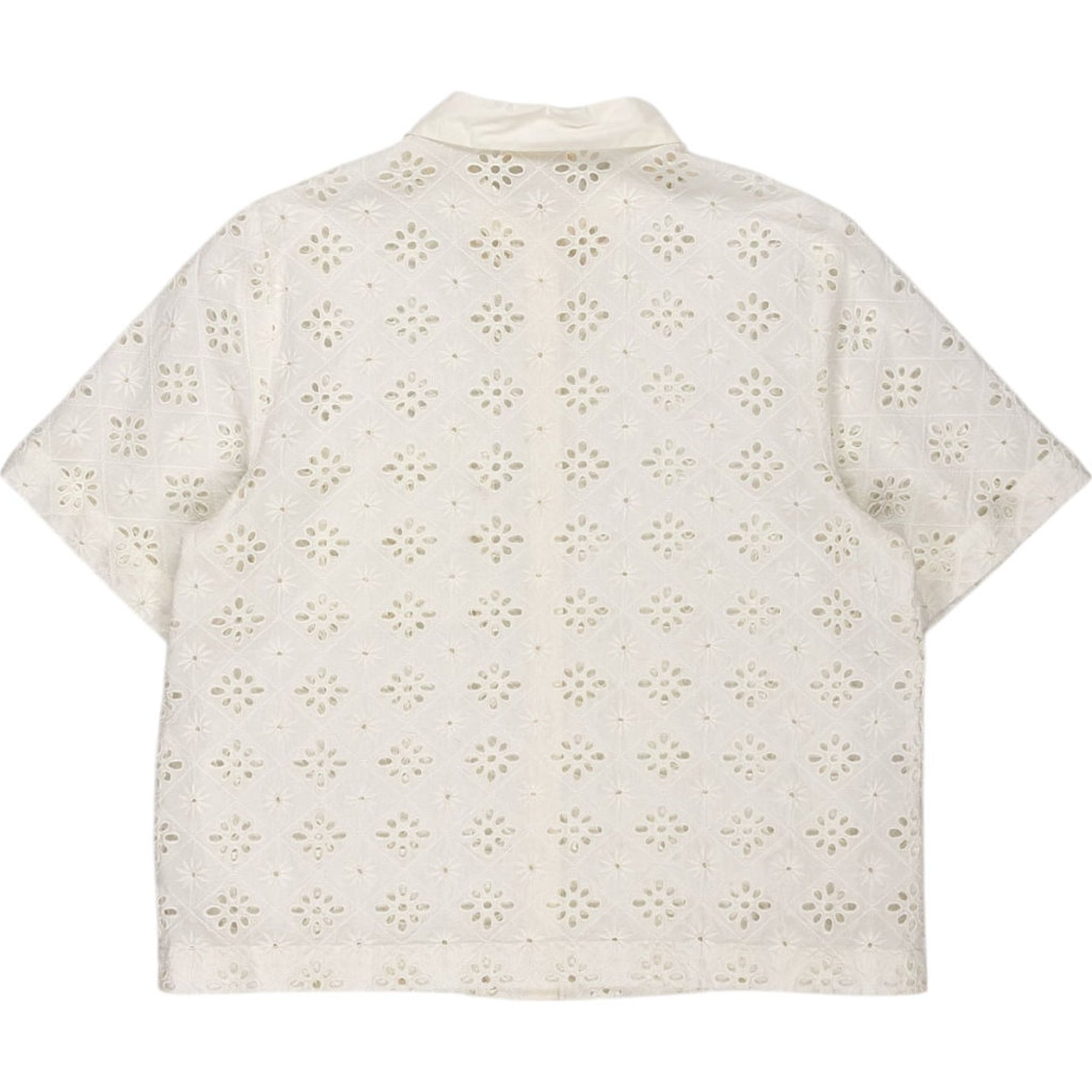 WYSE White Cotton Schiffly Shirt